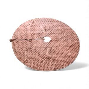 Rumi Velvet Christmas Tree Skirt in Blush - 68 inches